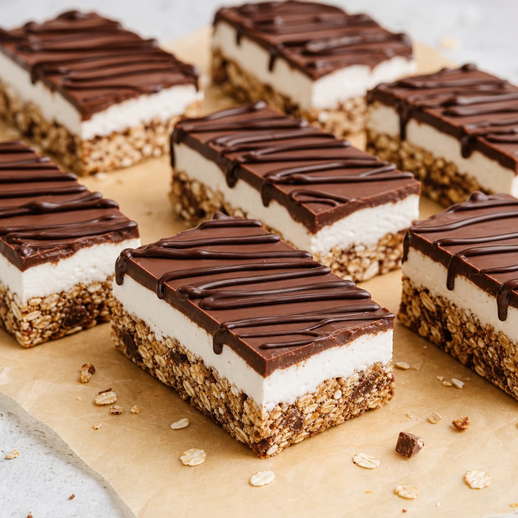 Barritas frías fitness de yogur, avena y cacao preparada como receta RAIAN