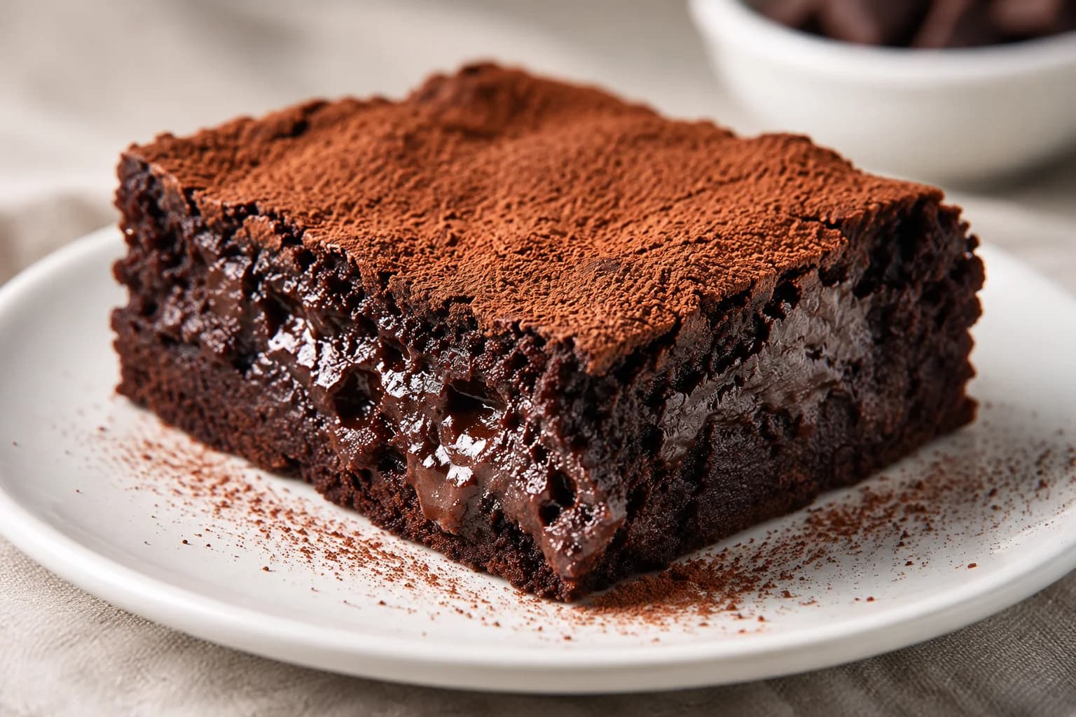 Brownie húmedo de cacao alcalino RAIAN preparada como receta RAIAN