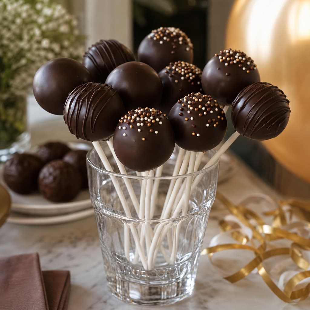 Cake pops de chocolate negro preparada como receta RAIAN