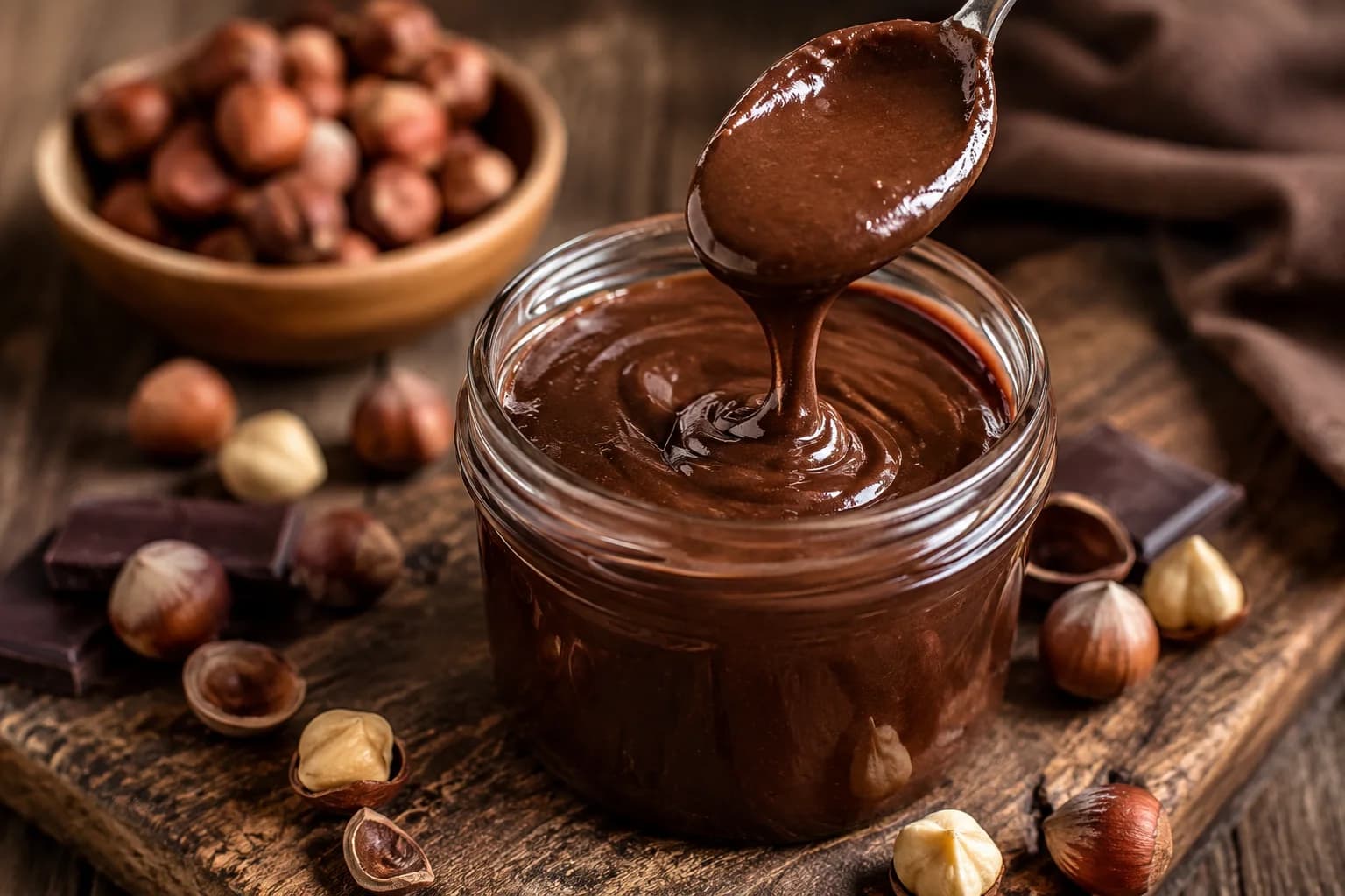 Crema de cacao casera tipo avellana preparada como receta RAIAN