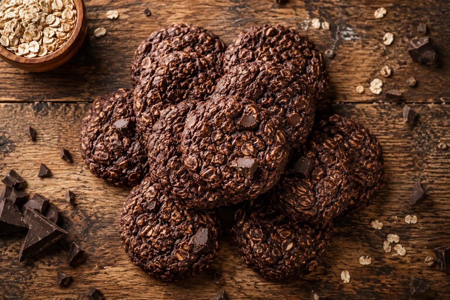 Galletas de avena y cacao alcalino preparada como receta RAIAN