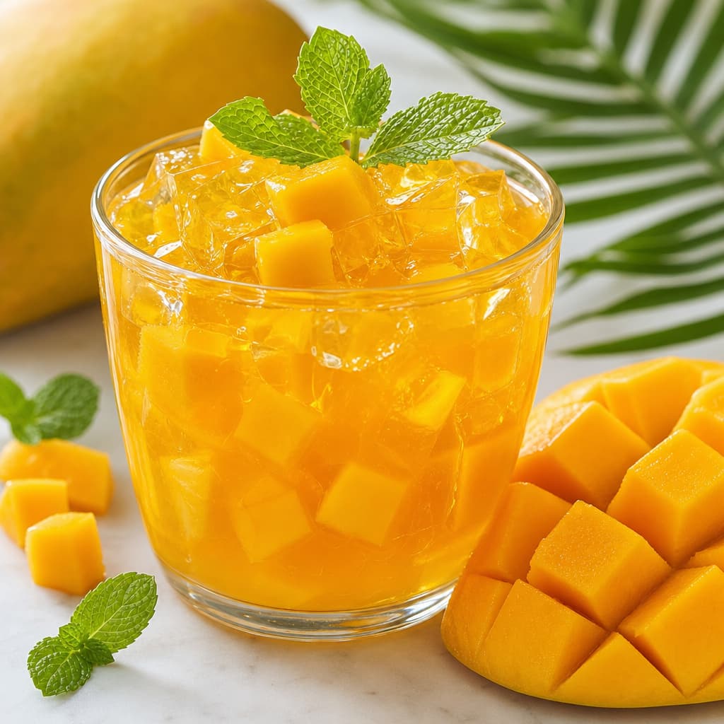 Gelatina de mango preparada como receta RAIAN