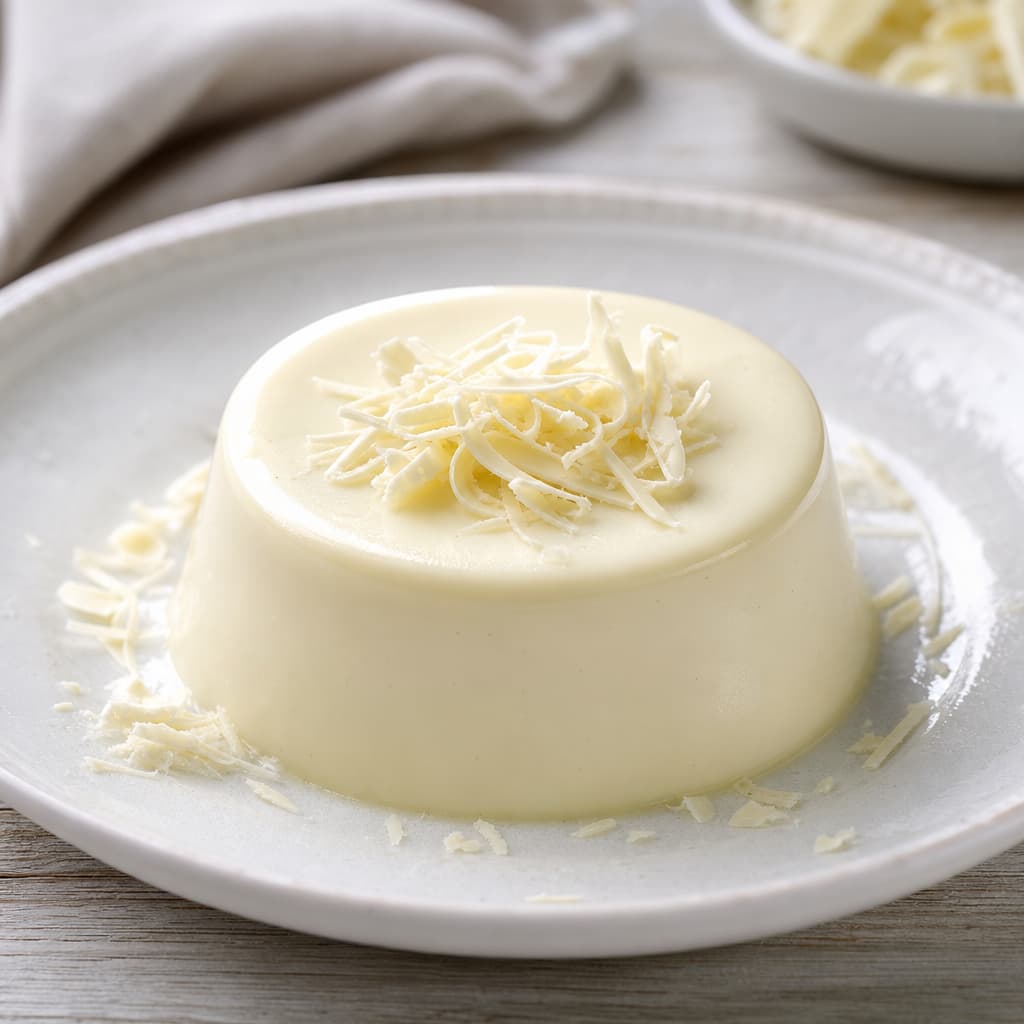 Panna cotta de chocolate blanco preparada como receta RAIAN
