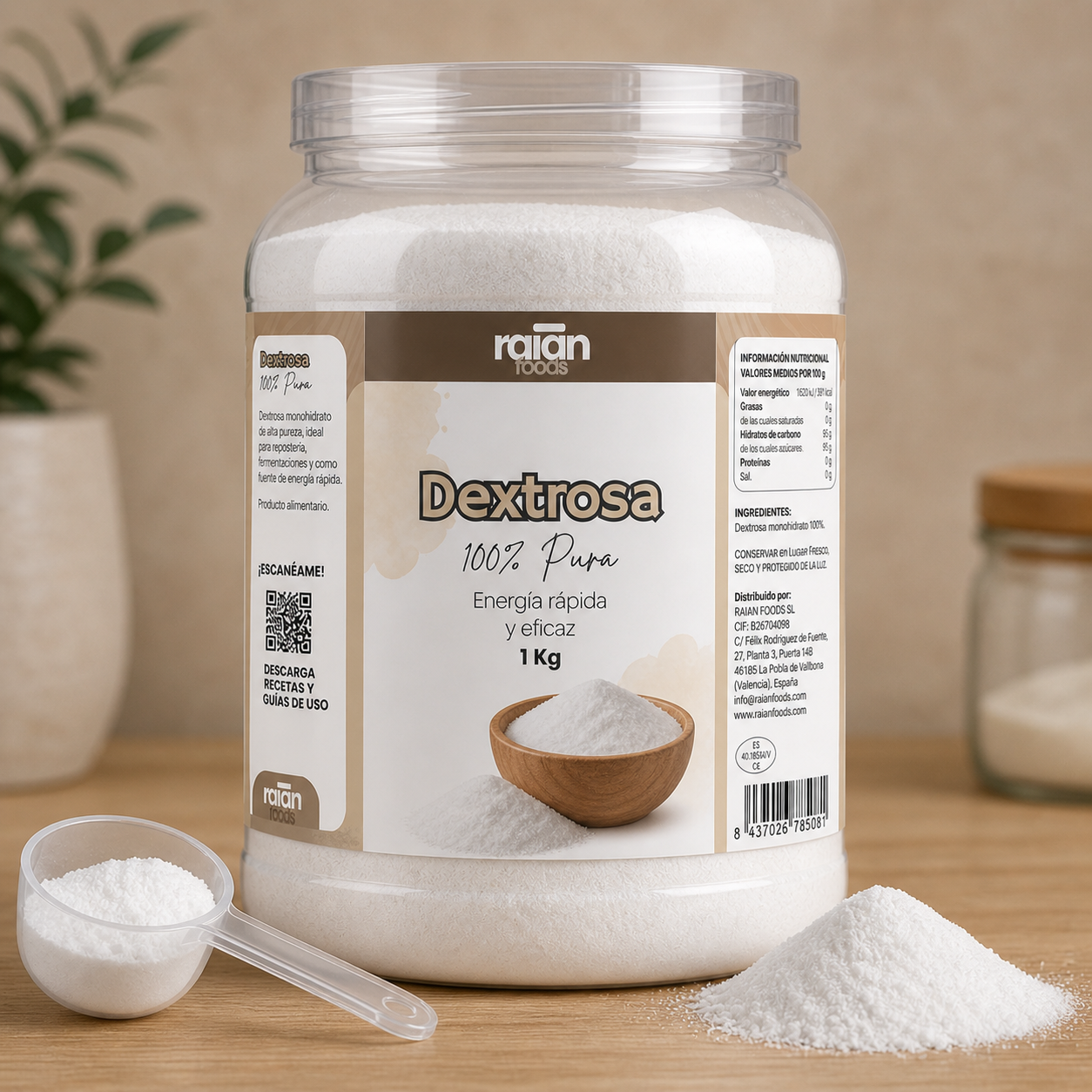 Bote de dextrosa RAIAN 1 kg
