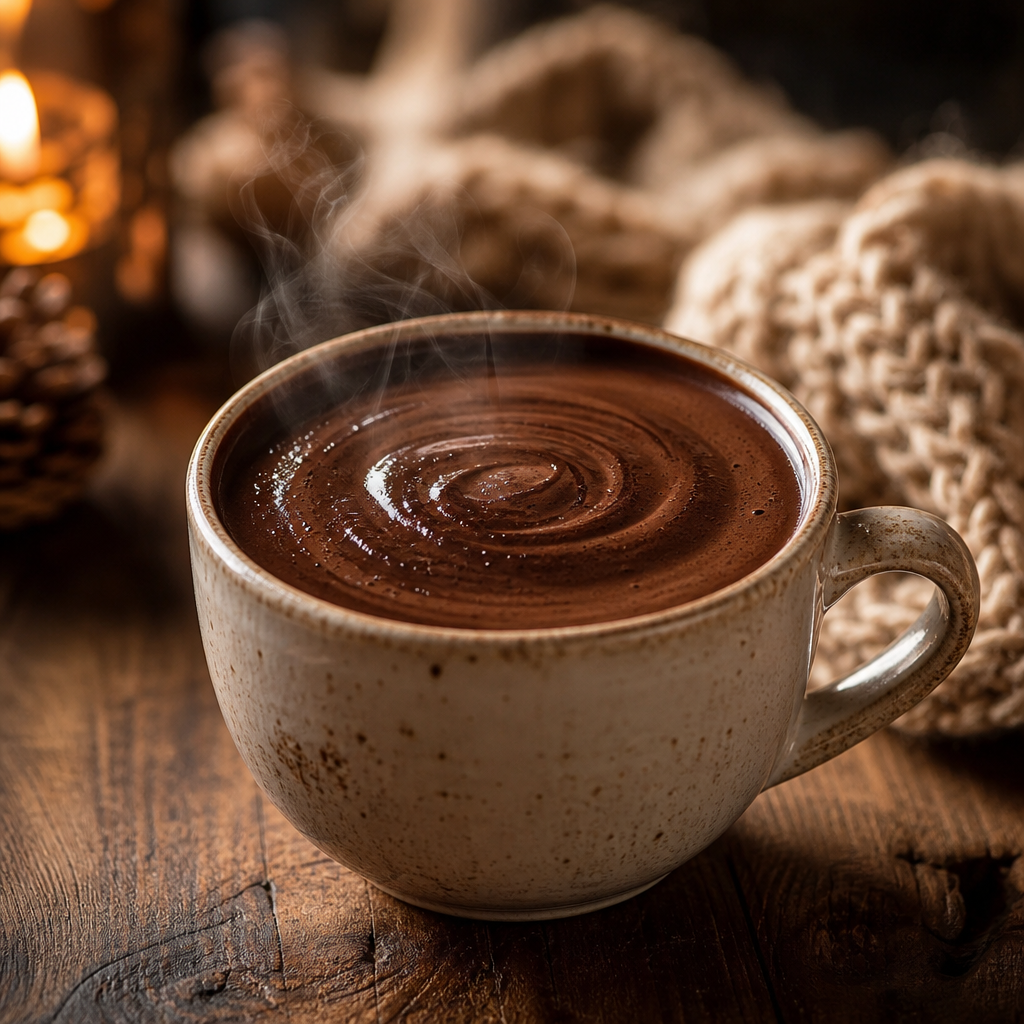 Chocolate caliente clásico a la taza preparada como receta RAIAN