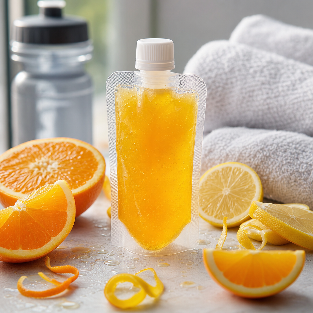 Gel energético casero de cítricos con maltodextrina preparada como receta RAIAN