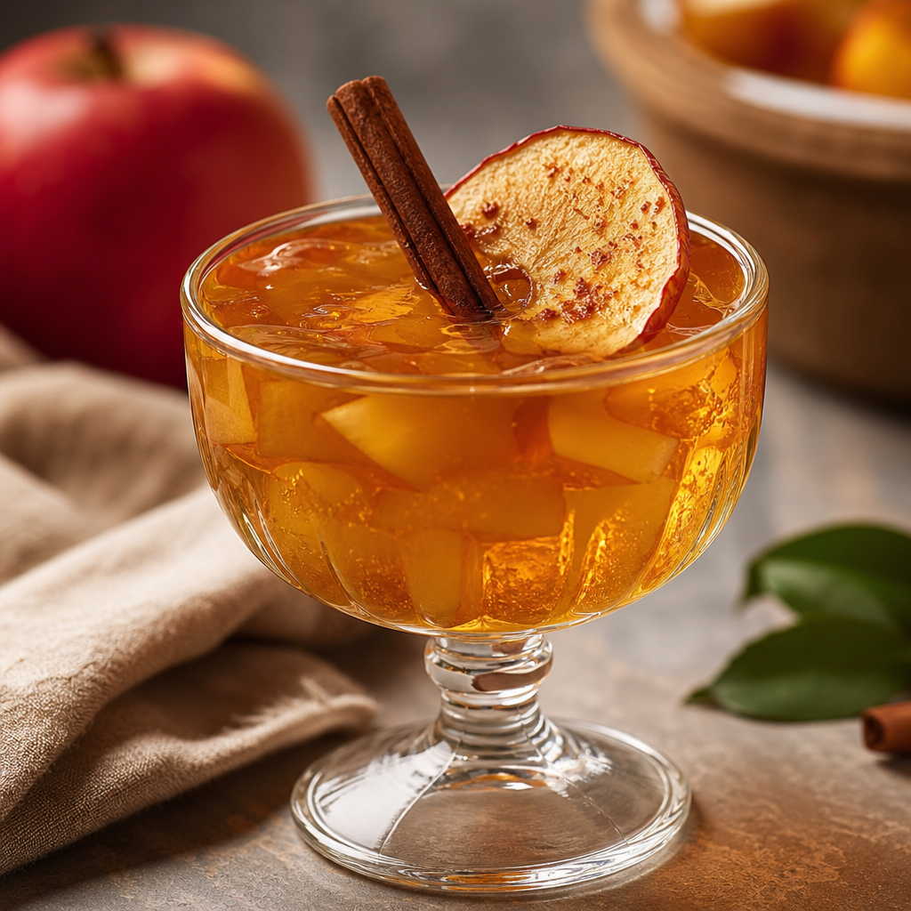 Gelatina casera de manzana asada preparada como receta RAIAN