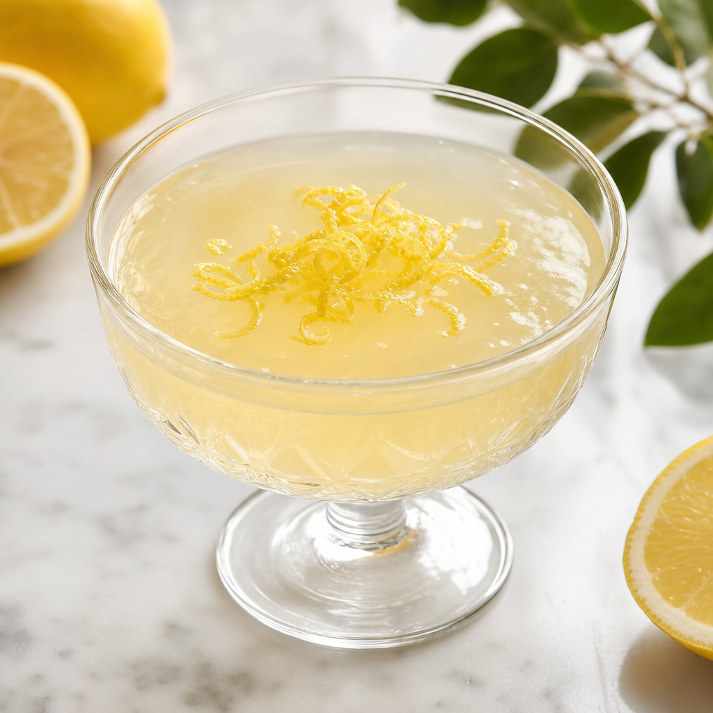 Gelatina de limón tipo postre ligero preparada como receta RAIAN