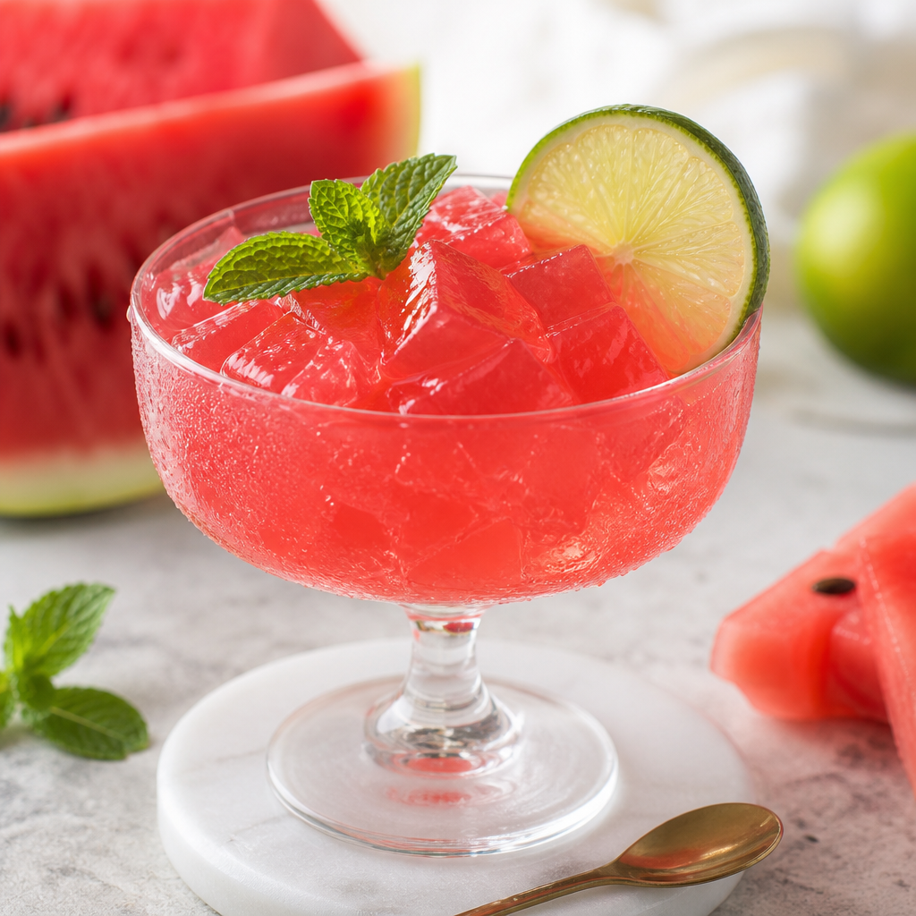 Gelatina de sandía preparada como receta RAIAN
