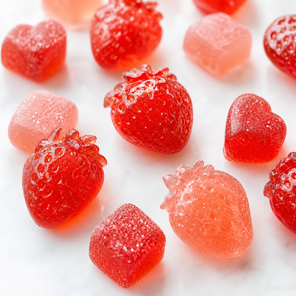 Gominolas familiares de fresa natural preparada como receta RAIAN