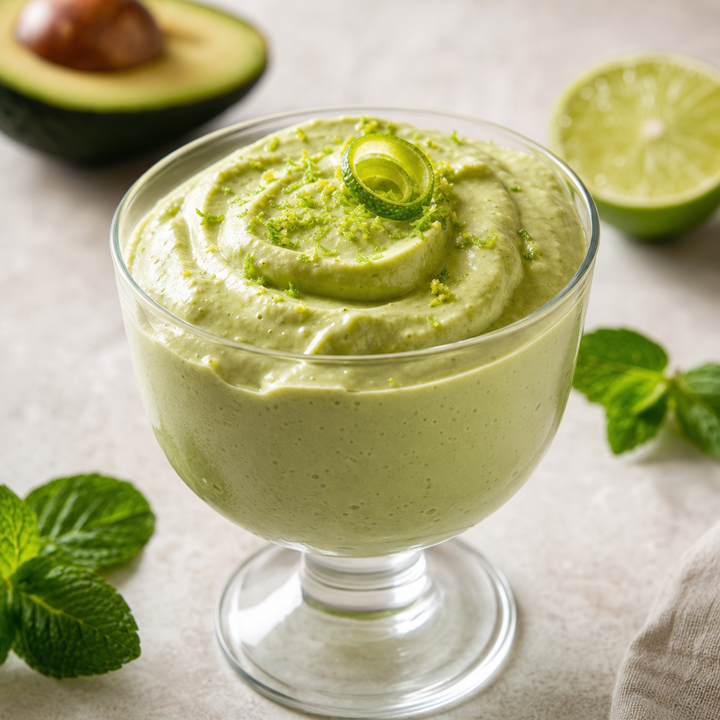 Mousse de aguacate y lima preparada como receta RAIAN