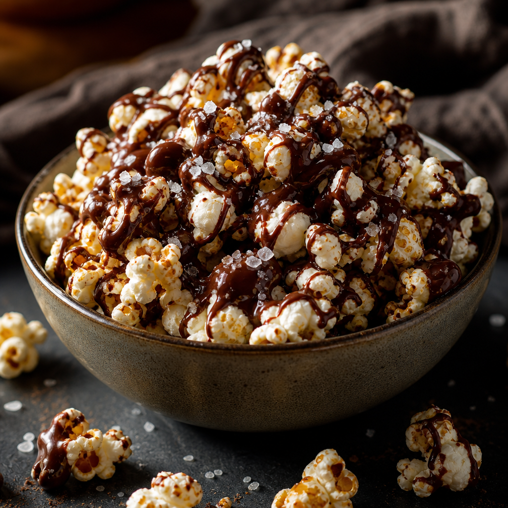 Palomitas gourmet con chocolate negro preparada como receta RAIAN