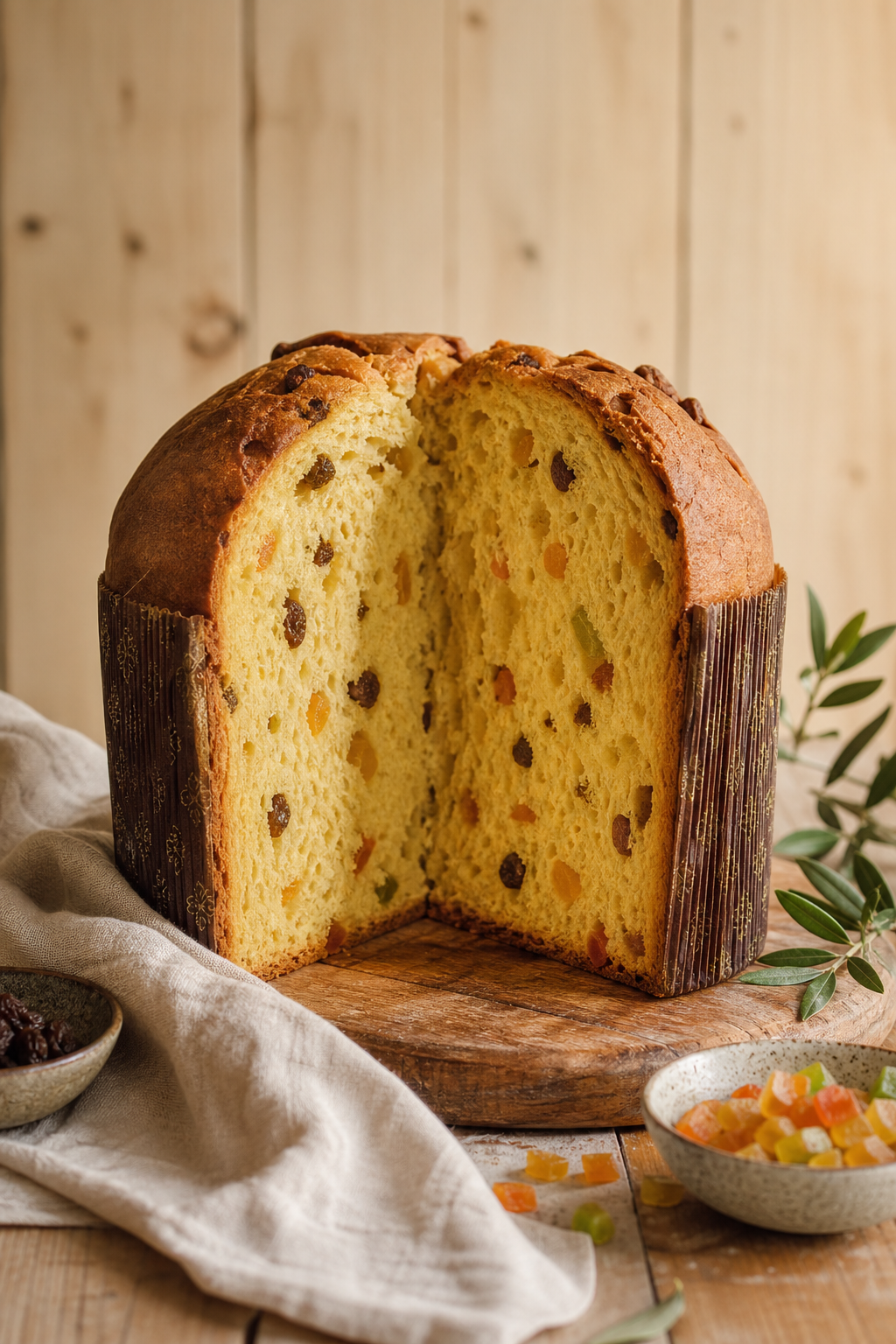 Panettone simplificado de frutas confitadas preparada como receta RAIAN