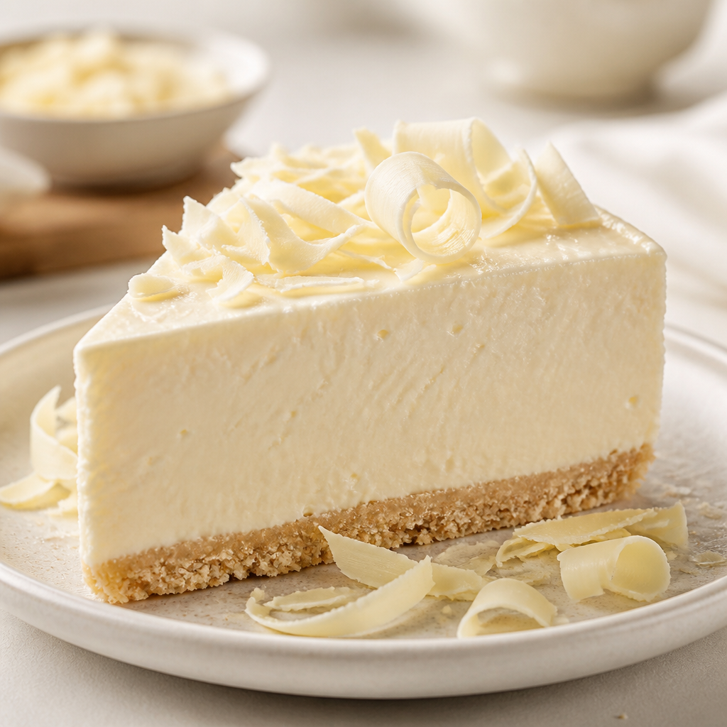 Tarta de chocolate blanco sin horno preparada como receta RAIAN